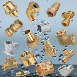 Raccorderia in ottone giallo, nichelato e cromato,raccordi PE, tubo ferro, condizionamento/accessori