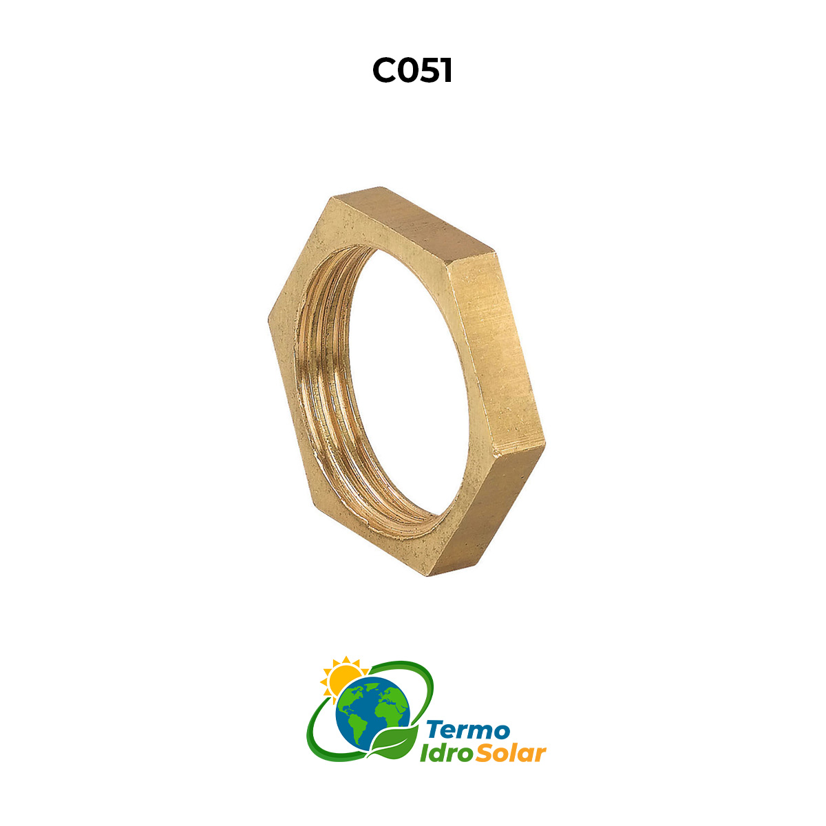 Controdado esagonale senza flangia in ottone giallo
