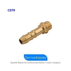 Raccordo portagomma diametro 13 maschio in ottone giallo