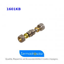 Raccordo diritto doppio tubo multistrato/tubo rame a compressione nichelato