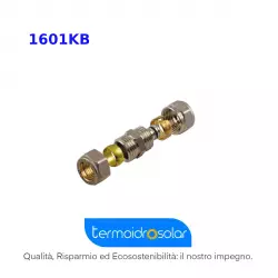 Raccordo diritto doppio tubo multistrato/tubo rame a compressione nichelato
