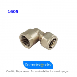 Raccordo curvo femmina nichelato