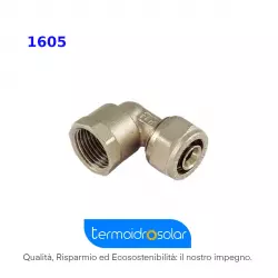Raccordo curvo femmina nichelato