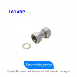 Raccordo diritto con girello e guarnizione piana nichelato