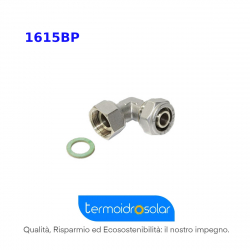 Raccordo curvo con girello e guarnizione piana nichelato