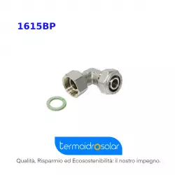 Raccordo curvo con girello e guarnizione piana nichelato