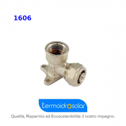 Raccordo curvo femmina con flangia nichelato