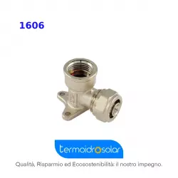Raccordo curvo femmina con flangia nichelato
