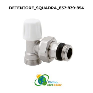 Detentore a squadra con bocchettone antisgocciolamento per tubo rame, Multistrato, Pe-X.
